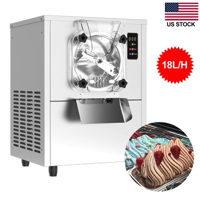 Wixkix Commercial Hard Serve Ice Cream Machine 6L Cylinder for Bar Coffee Shop
