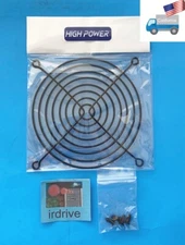 NEW HIGH POWER® 120mm Black Anodized Round Fan Grill,PC Case Installation Screws