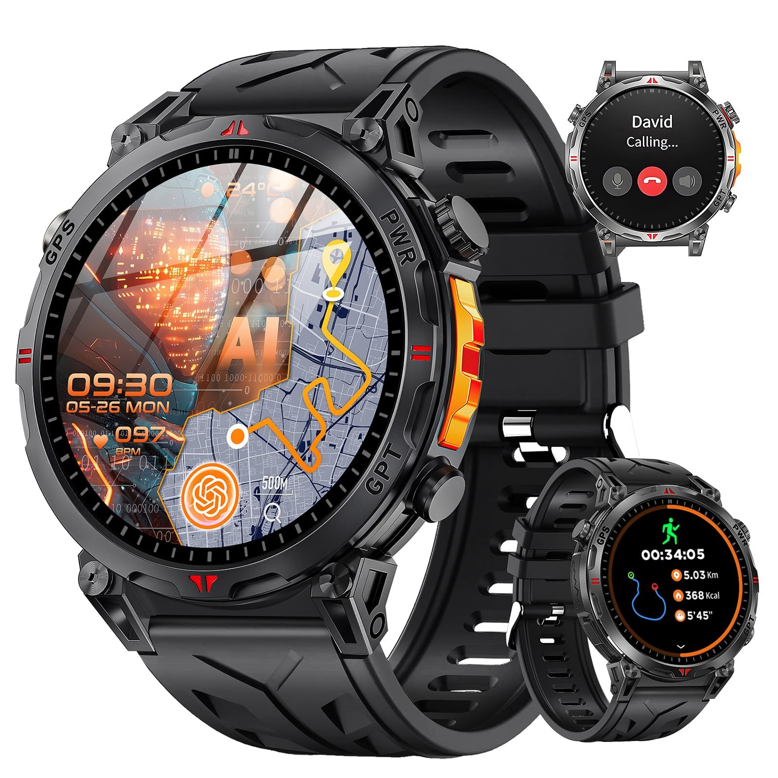 Montre connectée homme GPS sport et élégance écran Amoled pour le quotidien