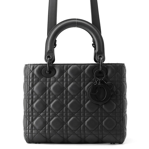 Christian Dior Lady M0538SLOI_M989 Handbag Leather Black Women's #TZB4258