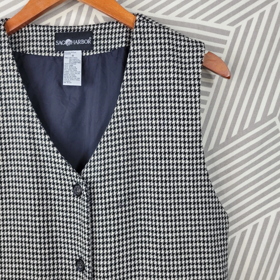 Vestido tipo jersey vintage 8 lana academia hasta la rodilla pata de gallo abotonada Foto 3 de 4