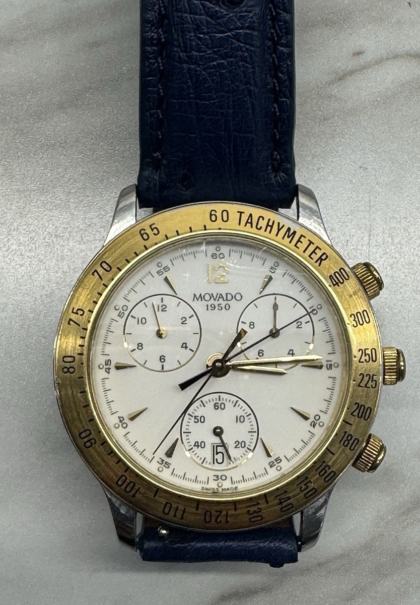 mado3mido3　0823 Movado 1950 Chronograph Tachymeter Watch Link 81 A5 863 for sale