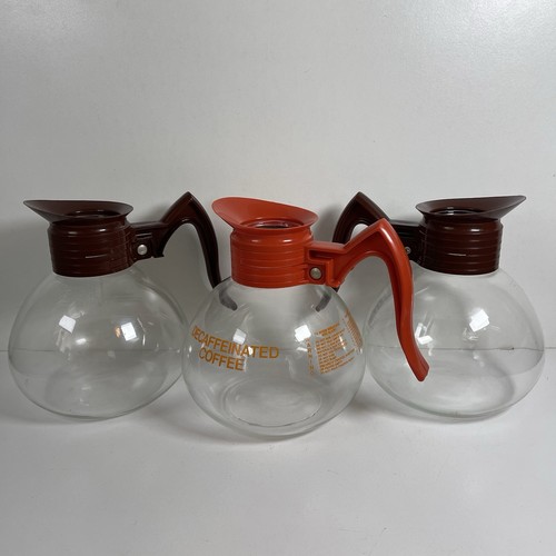 3 Coffee Pot/Decanter/Carafe Brown Orange 64 oz for Commercial BUNN Machines