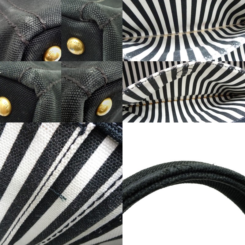 PRADA Canapa PM 1BG439 Tote Bag Canvas NERO (Black) Ladies DH91421 from japan thumbnail 8
