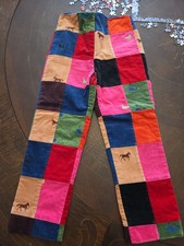 Girl's 10 Lilly Pulitzer Pants Multi Color Patch Corduroy Horse Whale Duck Vtg