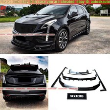 ABS Carbon Look/Black Front Rear Lip Side Skirts Wing Kit For Cadillac XT5 20-26