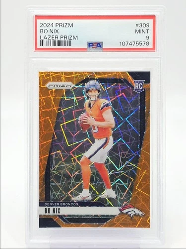 BO NIX 2024 PANINI PRIZM ORANGE LAZER ROOKIE PRIZM RC PSA 9 Q4987