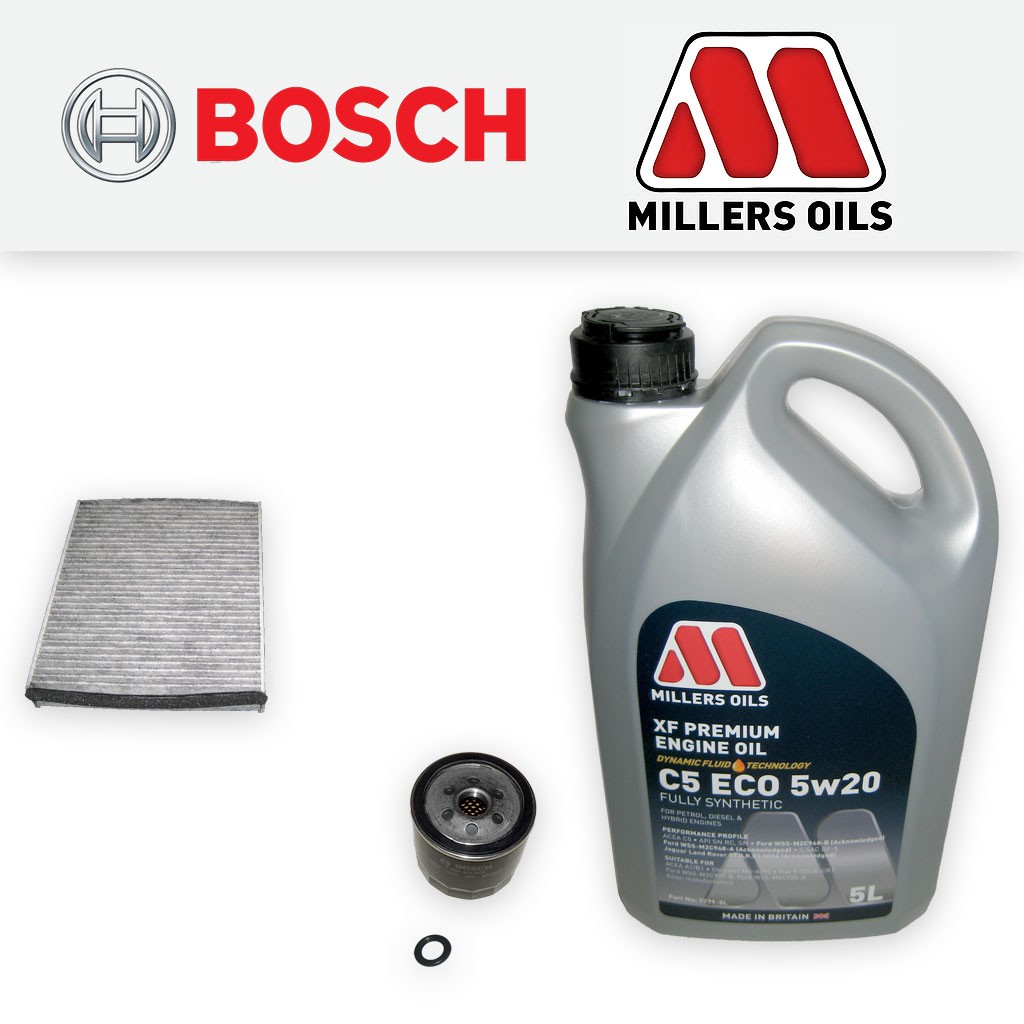 SERVICE KIT for FORD FOCUS MK3 1.6 TI-VCT OIL CABIN FILTERS +EB OIL (2010-2012)