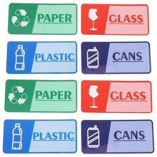 8 Sheets Garbage Collection Reminder Stickers Recycling Yard Waste Can