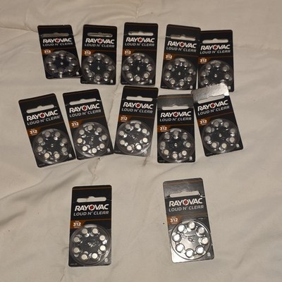 Rayovac Loud N' Clear Zinc-Air Hearing Aid Batteries Size 312 (Brown) 8 Pack 
