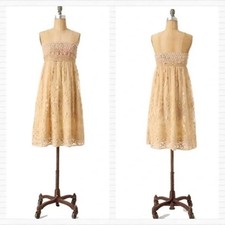 Anthropologie Zehavale Sz 4 NWT Oblique Blooms Lace Dress Strapless A-line Mini