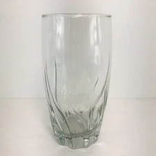 Anchor Hocking Central Park Clear Swirl Twist Pattern Tumblers Glass 16oz EUC