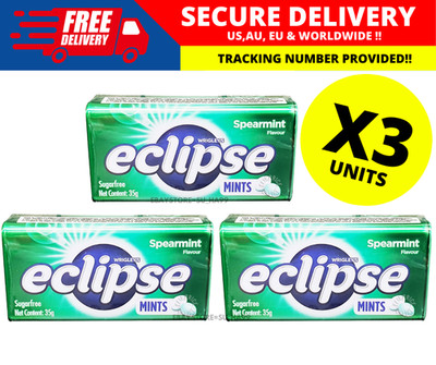ECLIPSE Sugar Free Mints Candy Sweet SPEARMINT Flavor Breath ( X 3 )