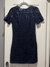 French Connection Mini Lace Dress Navy Size UK 6