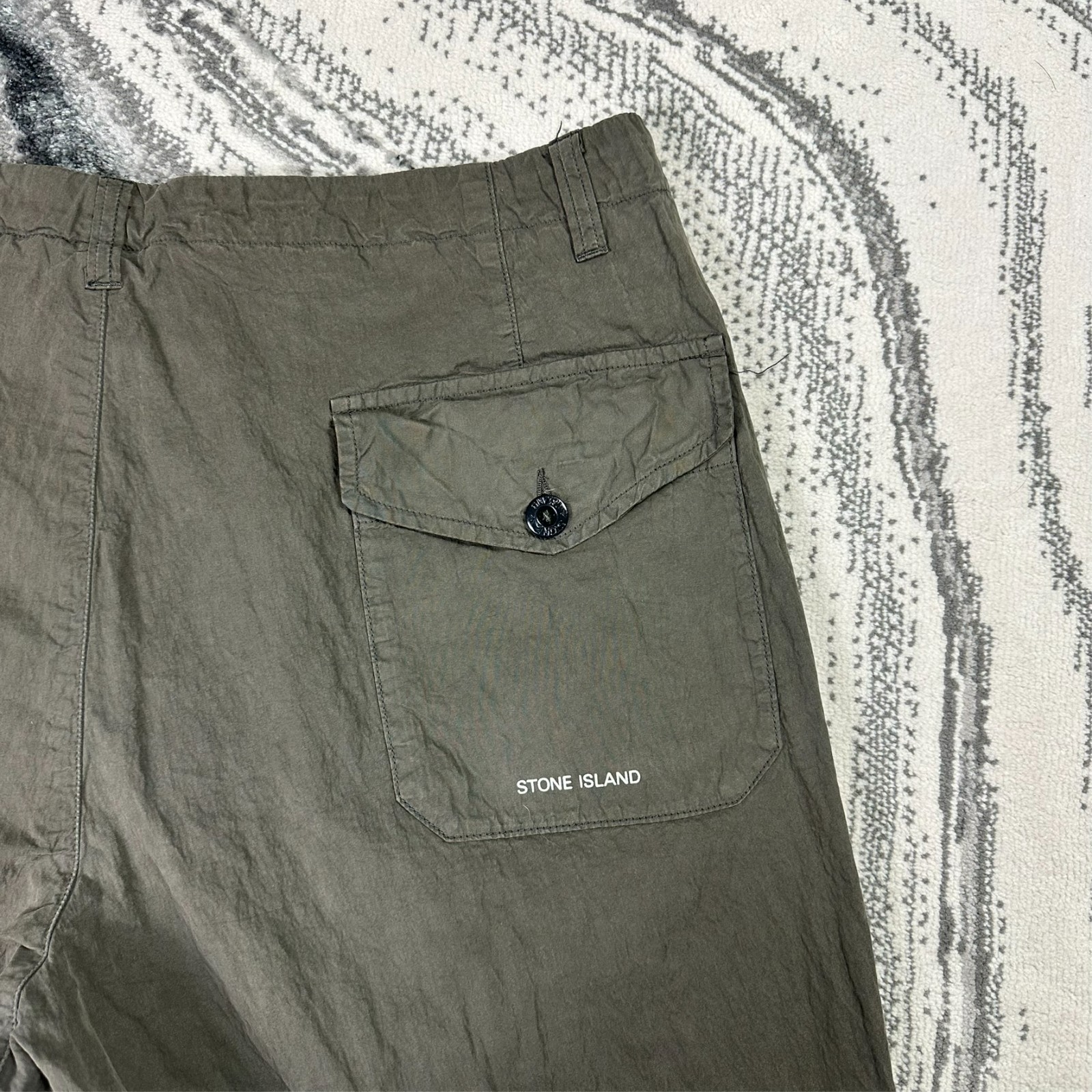 VTG Stone Island S/S 2000 Speed Jeans Olive Sz 52 / W34 Cargo Technical Trousers image 2