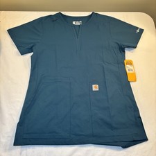 Carhartt Women  s Force Essentials Notch Neck Tunic Scrub Top Caribbean Blue Sz S
