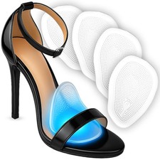 Metatarsal Pads for Women  Men 4 Pads Ball of Foot Cushions, High 4, Clear