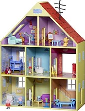PEPPA PIG PLAYHOUSE Wooden Doll House 8 Rooms with 2 Figures and 29 Accessories