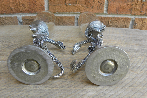 Pewter Dragon Heart Champagne / Toasting Flutes - Picture 12 of 14
