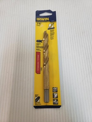 Irwin 1862932 Titanium Nitride Coat High Speed Steel Drill Bit 7/16x5-1/2 L in.