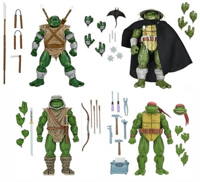 NECA Mirage Tmnt 4Pack: Old Man Raph,Hunter Leo,Handyman Don