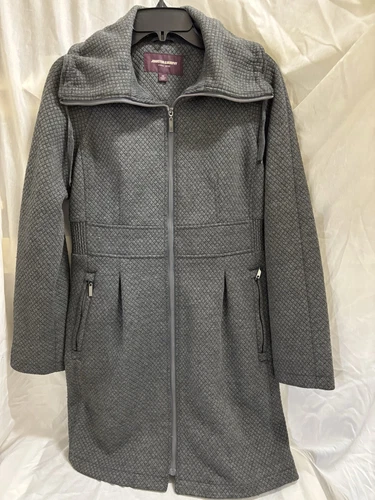 VETEMENTS Cappotto donna Johnston & Murphy grigio lunghezza media mezzo peso intero zip taglia XS
