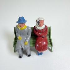Vintage Barclay Manoil Lead Toy Figurine Man Woman Couple on Bench