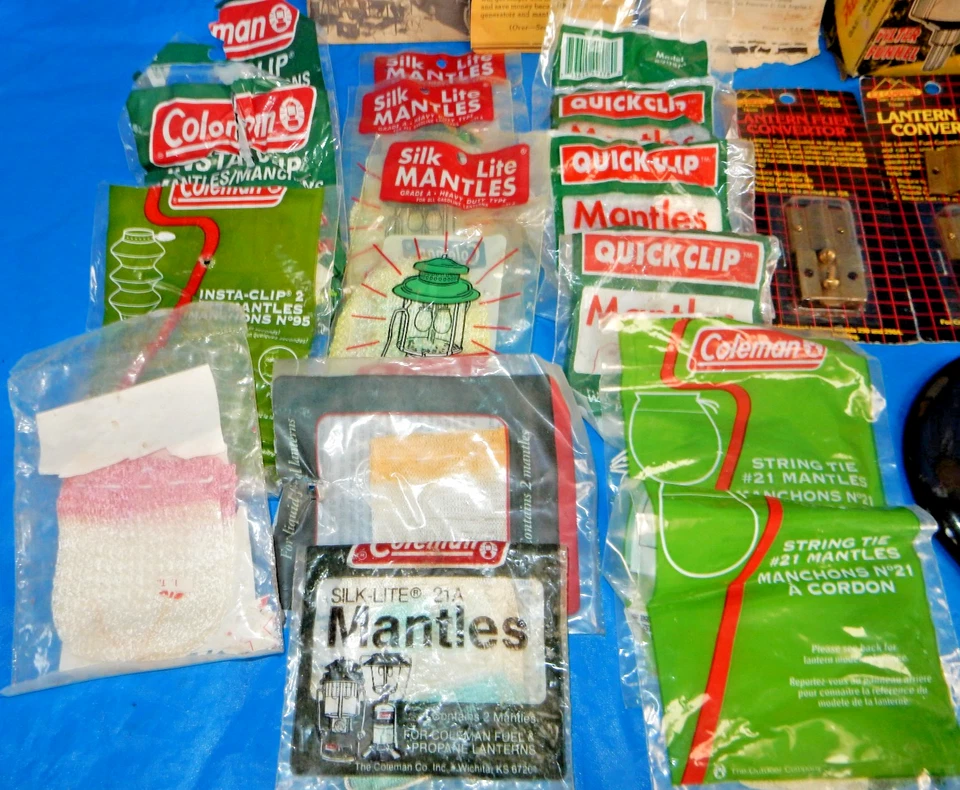 COLEMAN LANTERN PARTS, LOT OF 35+: MANTLES, PUMPS, FUNNELS, GENERATORS & MORE - Image 4 of 4