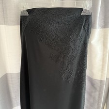 Y2K Express NEW w/tags strapless beaded formal Prom dress black w/red slit 9/10