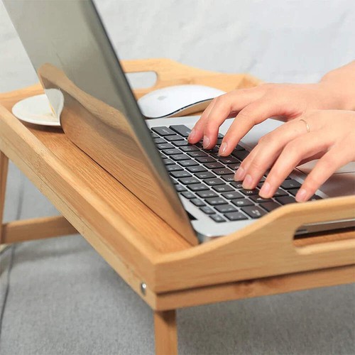 Foldable Laptop Stand & Breakfast Tray - Cozy Bedroom Desk - 第 5/13 張圖片