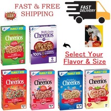 Cheerios, Heart Healthy Gluten Free Breakfast Cereal, Select Your Flavor  Size.