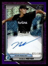 Noble Meyer 2024 Bowman Chrome #BMA-NM Prospects Auto Purple Mojo #021/199