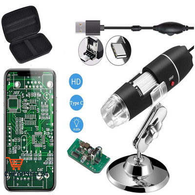 USB Mikroskop 1000x mit Tragetasche 8 LED Metall Stativ