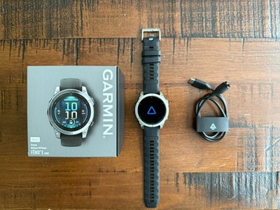 Garmin fēnix  E - 47 mm, AMOLED, Smartwatch, Stainless Steel with Black Band