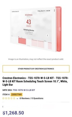 Crestron TSS-1070-W-S-Lb Kit.                   Room Scheduling 