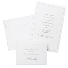 Border Wedding Invitation Kit, Pearl White, 50-Count 61001 