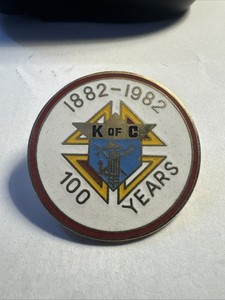 Vintage Round K of C Lapel Hat  Pin 100 Years 1882-1982 Centennial Rare Piece
