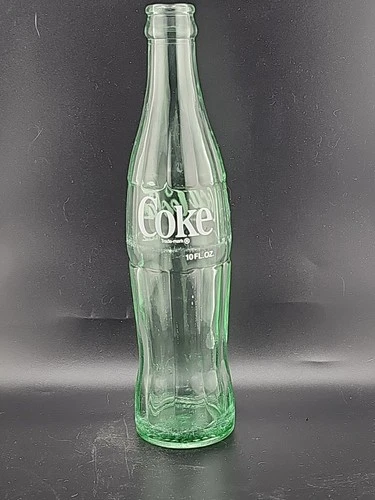 VTG Coca-Cola Bottle 10oz Bottled Columbus Indiana 70's White Letter Embrosed
