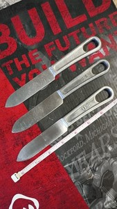 3 -NICE -Vintage US Military Mess Kit Stainless Knifes Aluminum Handle Utensil