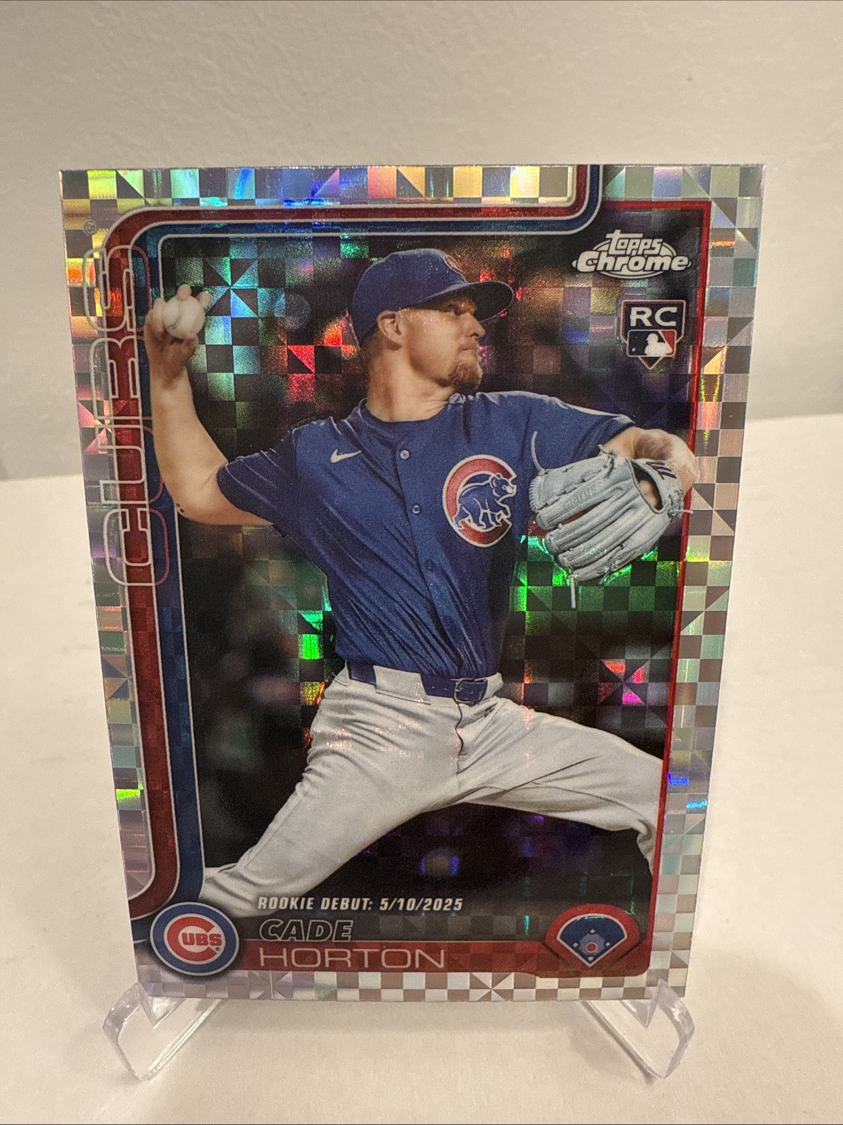 Cade Horton 2025 Topps Chrome Update X-Fractor Rookie Debut Cubs USC102 RC