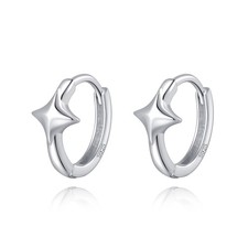 925 Sterling Silver Star Huggie Earrings for Women Teen Girls Star Hoop Earri...