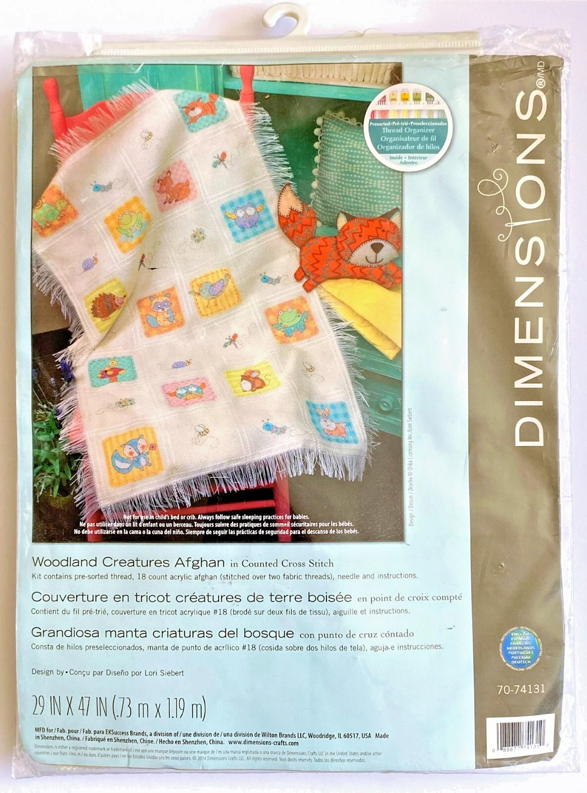 Kit Woodland Creatures Baby Afghan Blanket 70-74131