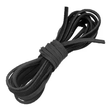 4.37 Yard 4mm Flat Leather Cord Braiding String for DIY Crafts Black
