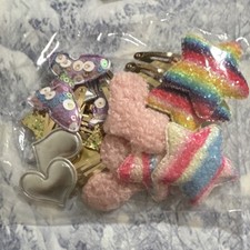 Multicolor Girls Hair Clips - Star, Heart, Glitter, Sequin, Fabric, Metal