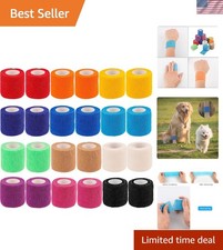 24 Pack Self Adherent Cohesive Wrap Bandages 2 Inches X 5 Yards, First Aid Ta...