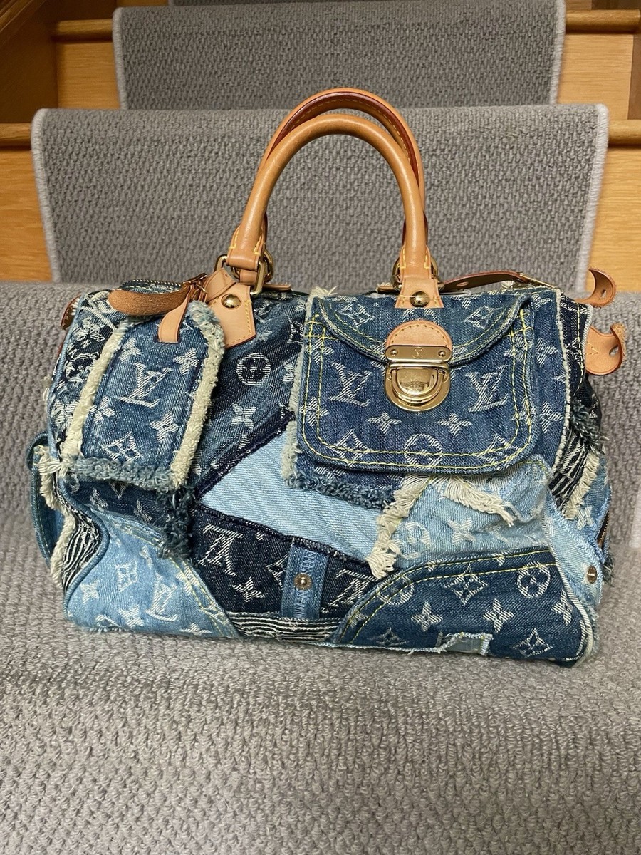 Louis Vuitton Limited Edition Patchwork Denim Speedy 30 UK