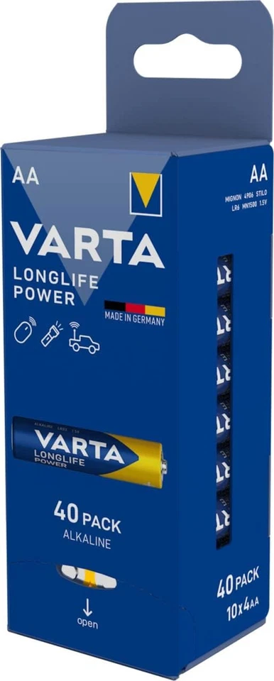 VARTA Batterien AA, 40 Stück, Longlife Power, Alkaline, 1,5V, für Spielzeug - Bild 2 von 4