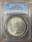 1923 Peace Dollar Top 50 VAM 1C Tail On O PCGS AU-58
