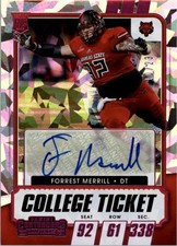 2021 Contenders Draft Game Ticket Pink Cracked Ice #263 Forrest Merrill Auto /23