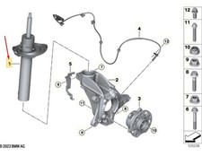 Mini Cooper J01 vorne linker Stoßdämpfer 31305A72640 Neue Echt
